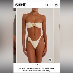 NWOT SAME Los Angeles Rosette Cream Bikini XS